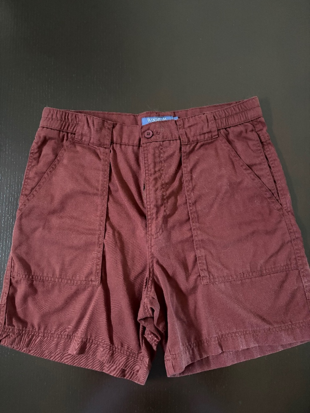 Reddish Brown Mens' Casual Shorts by Windham Pointe, 34, Stretch waist